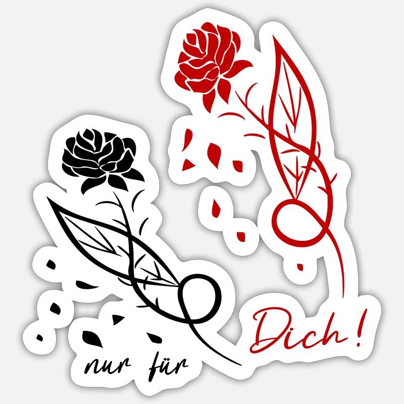 Des roses rien que pour vous - Sticker taille S (10 x 10 cm) - blanc mat