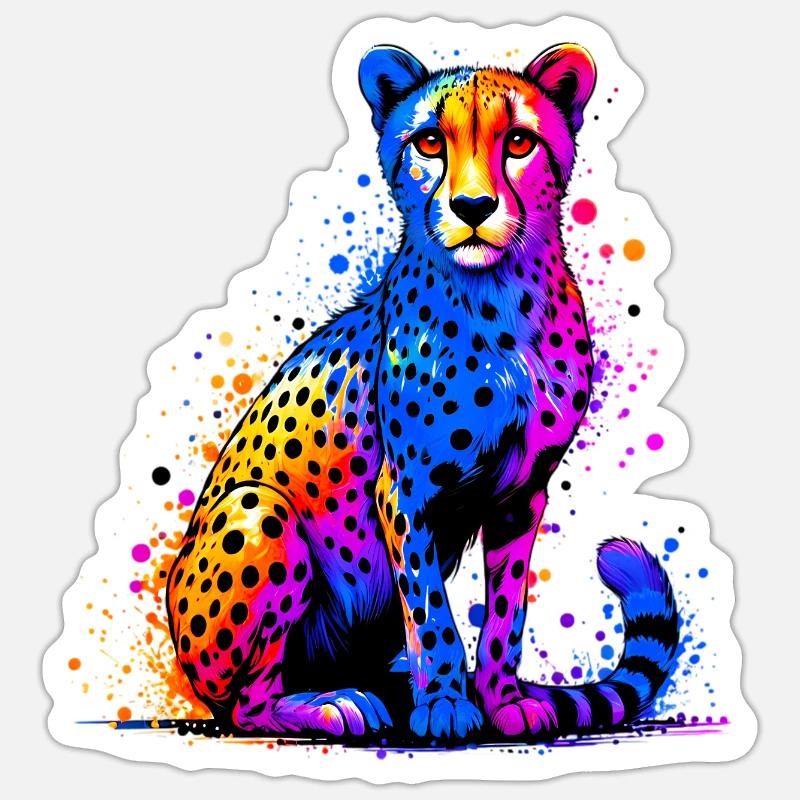 Gepard - Sticker Größe S (10 x 10 cm) - Mattweiß