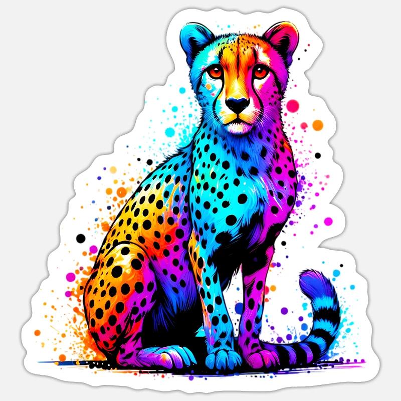 Cheetah - Sticker size S (10 x 10 cm) - white matte