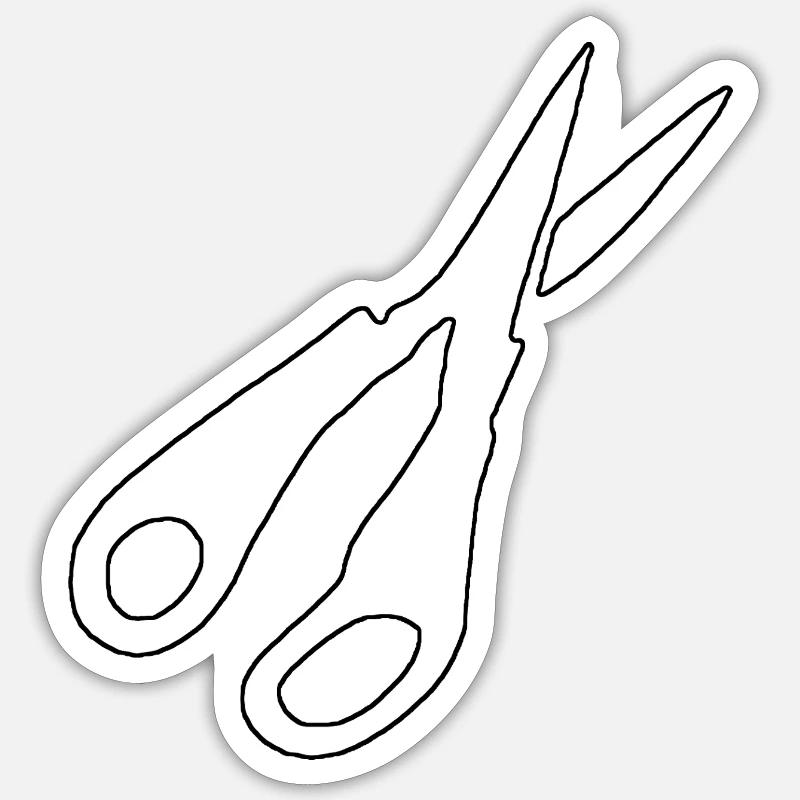Silhouette de ciseaux - Sticker taille S (10 x 10 cm) - blanc mat
