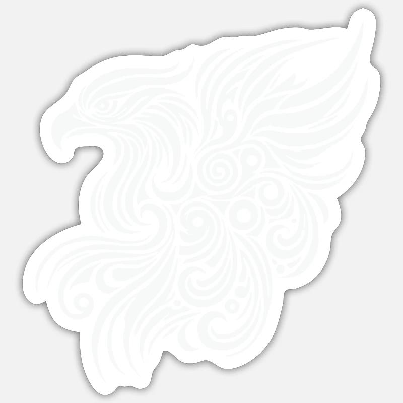 Aigle Tribal 1 - Sticker taille S (10 x 10 cm) - blanc mat