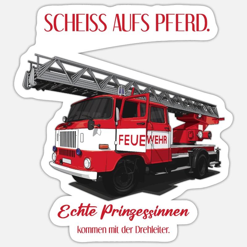 Fire Brigade // GDR // Illustration - Sticker size S (10 x 10 cm) - white matte