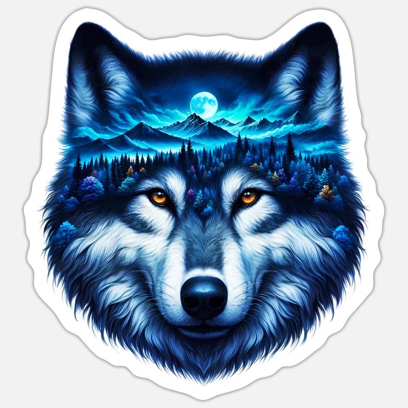 Wolf - Sticker size S (10 x 10 cm) - white matte