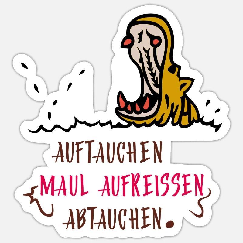 Hippopotame - Sticker taille S (10 x 10 cm) - blanc mat