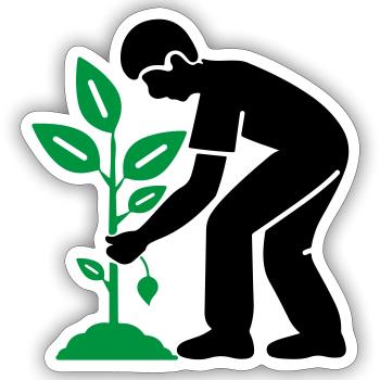 Tree Plants Garden Environment - Sticker size S (10 x 10 cm) - white matte - Front