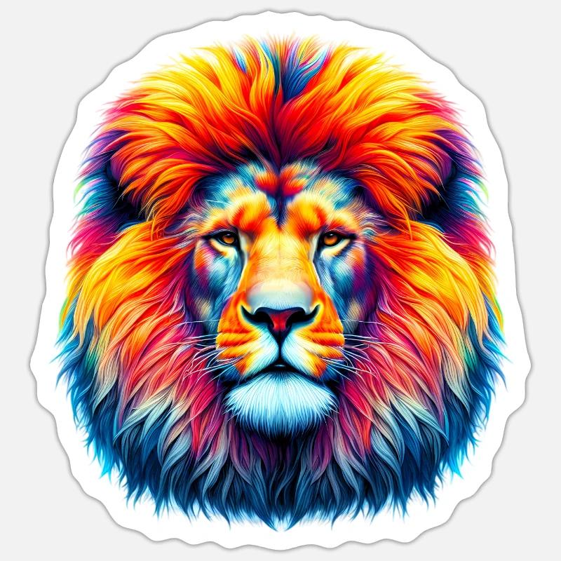 Löwe - Sticker Größe S (10 x 10 cm) - Mattweiß