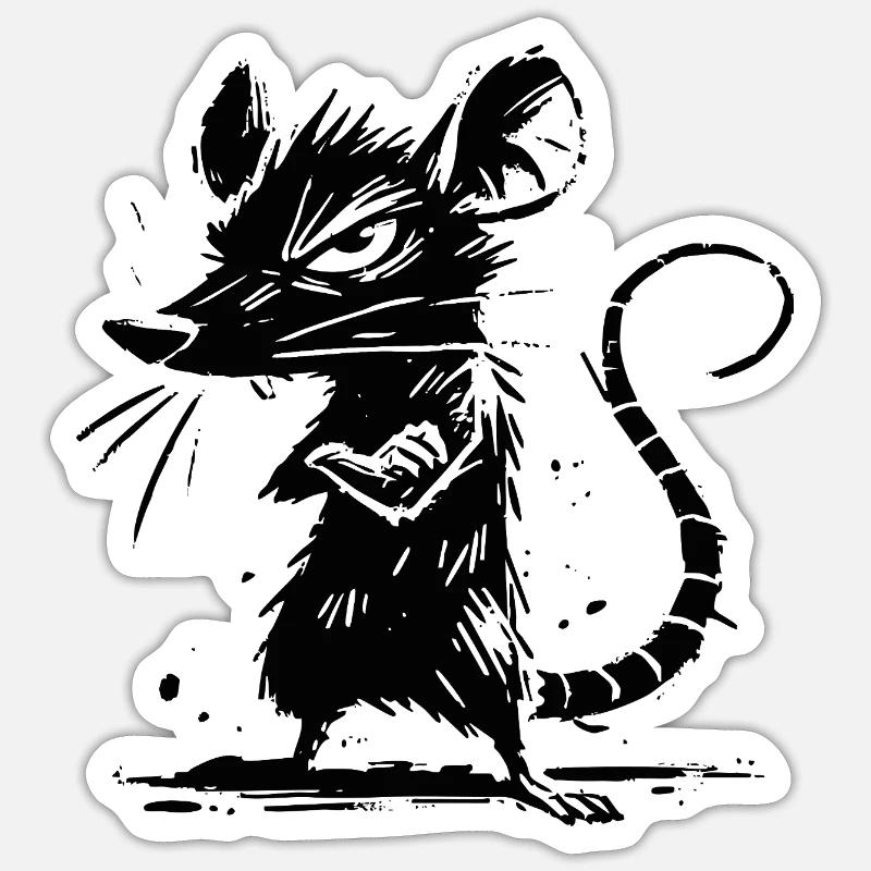 freche Ratte Sticker Größe S (10 x 10 cm)