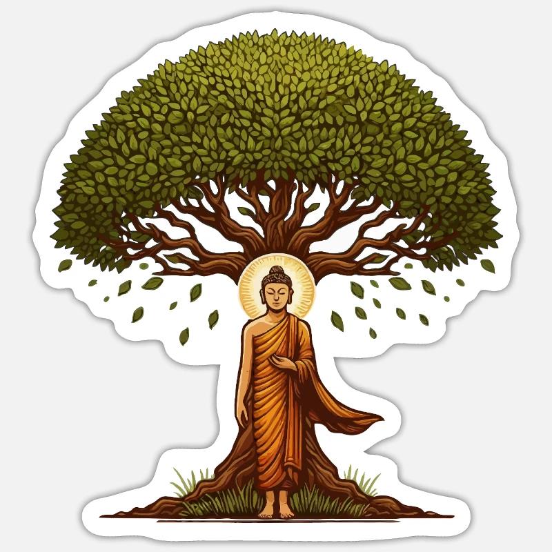 Bodhi tree - Sticker size S (10 x 10 cm) - white matte