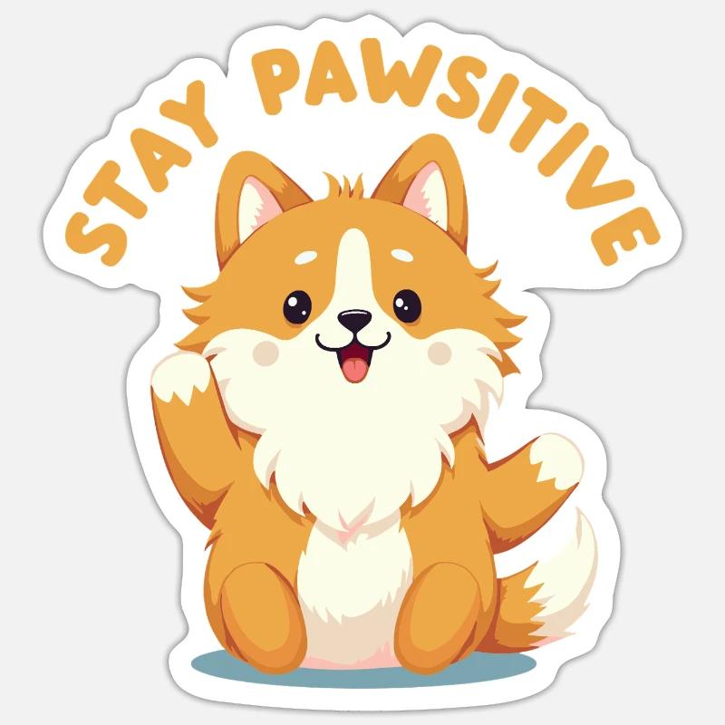 Restez Pawsitive Sticker taille S (10 x 10 cm)