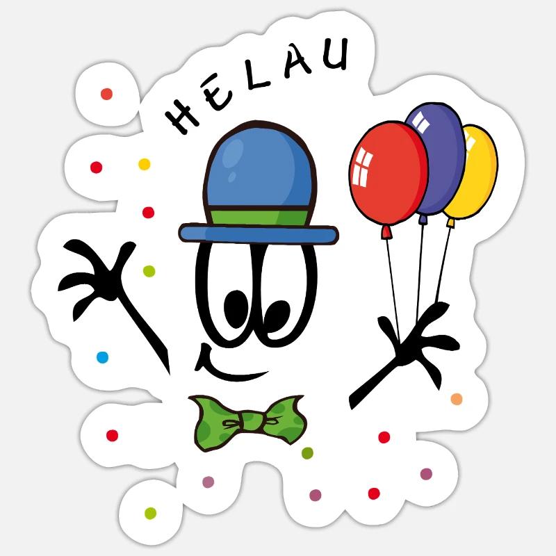 Helau Karneval Comic - Sticker Größe S (10 x 10 cm) - Mattweiß