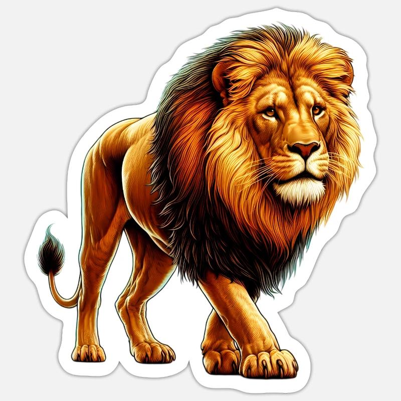 Löwe - Sticker Größe S (10 x 10 cm) - Mattweiß