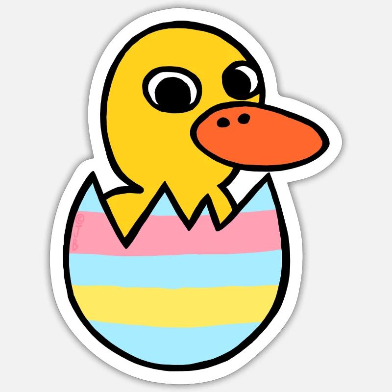 Cute Kawaii Duckling Easter Egg Sticker size S (10 x 10 cm)
