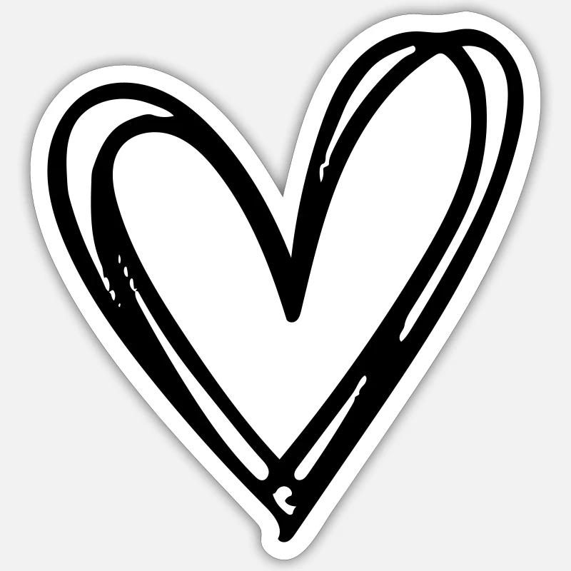 Hjerte Sticker størrelse S (10 x 10 cm)
