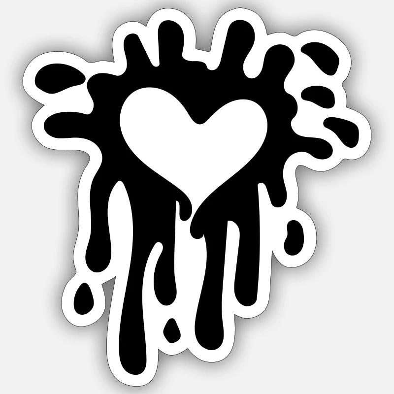 heart - Sticker size S (10 x 10 cm) - white matte