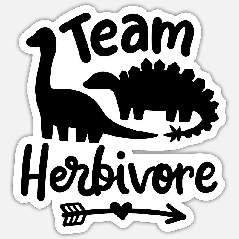 Team herbivore - Sticker Größe S (10 x 10 cm) - Mattweiß
