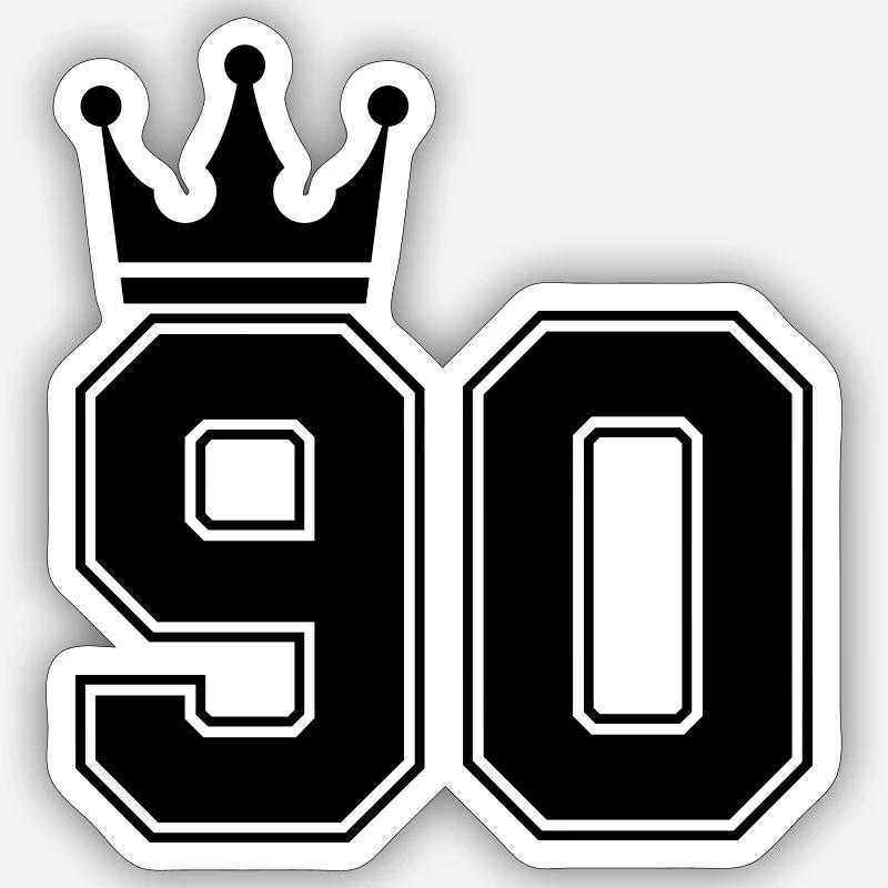 90 krone - Sticker Größe S (10 x 10 cm) - Mattweiß