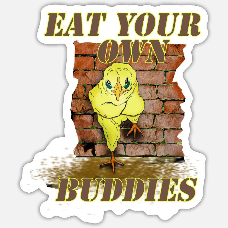 poussin maléfique Sticker taille S (10 x 10 cm)