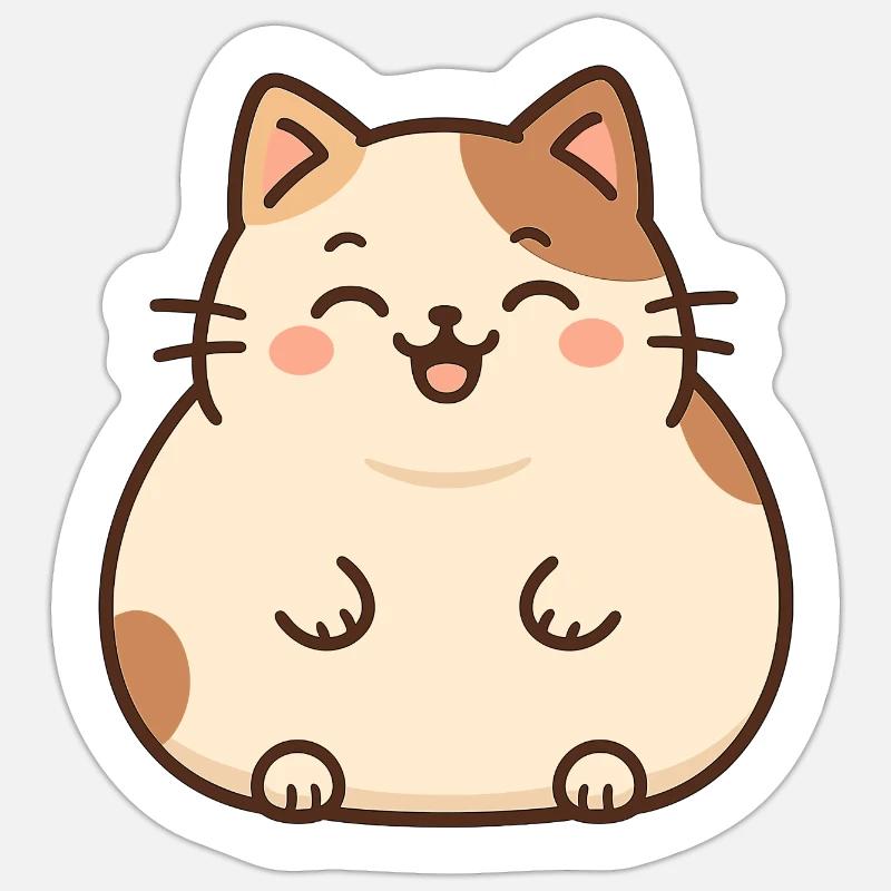 Cute Fat Cat Sticker size S (10 x 10 cm)