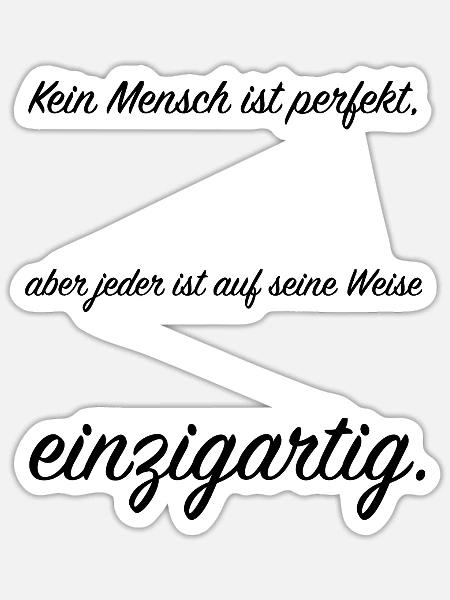 kein Mensch ist perfekt - Sticker Größe S (10 x 10 cm) - Mattweiß