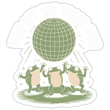 Wer hat die Frösche rausgelassen? - Niedlicher Frosch Aufkleber - Sticker Größe S (10 x 10 cm) - Mattweiß - Vorne