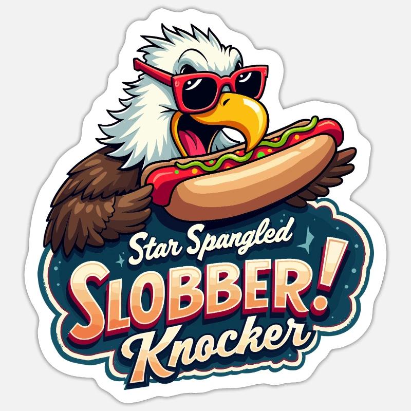 Star Spangled Slobber Knocker - Sticker size S (10 x 10 cm) - white matte