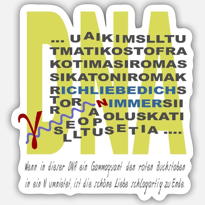 DNA - Sticker Größe S (10 x 10 cm) - Mattweiß