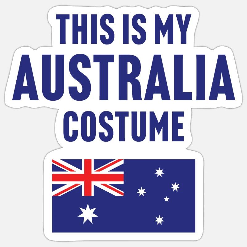 C’est mon costume d’Australie - Sticker taille S (10 x 10 cm) - blanc mat