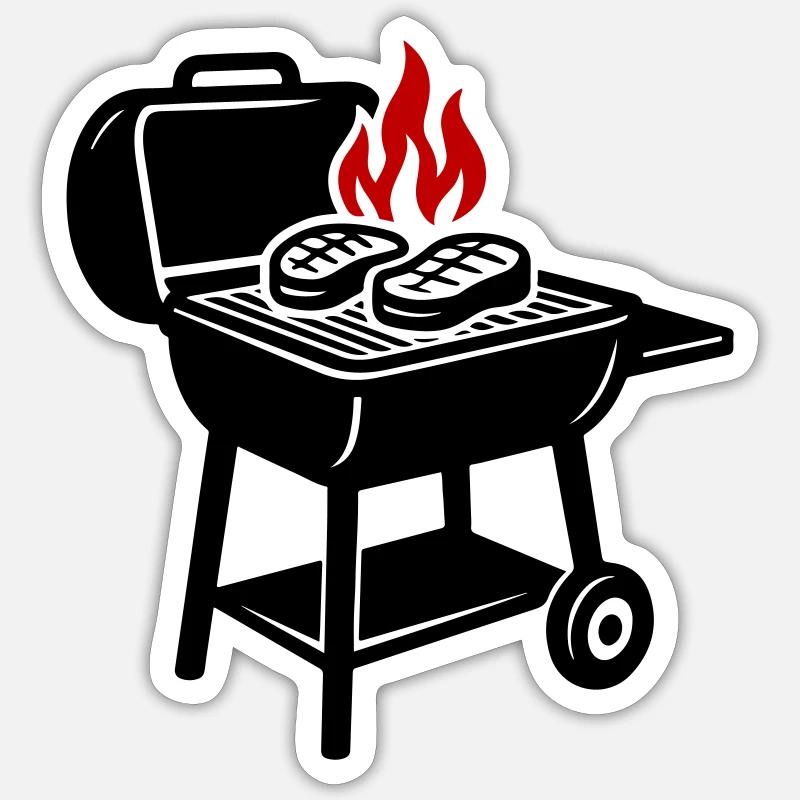 Grilling Steak Flame Sticker size S (10 x 10 cm)