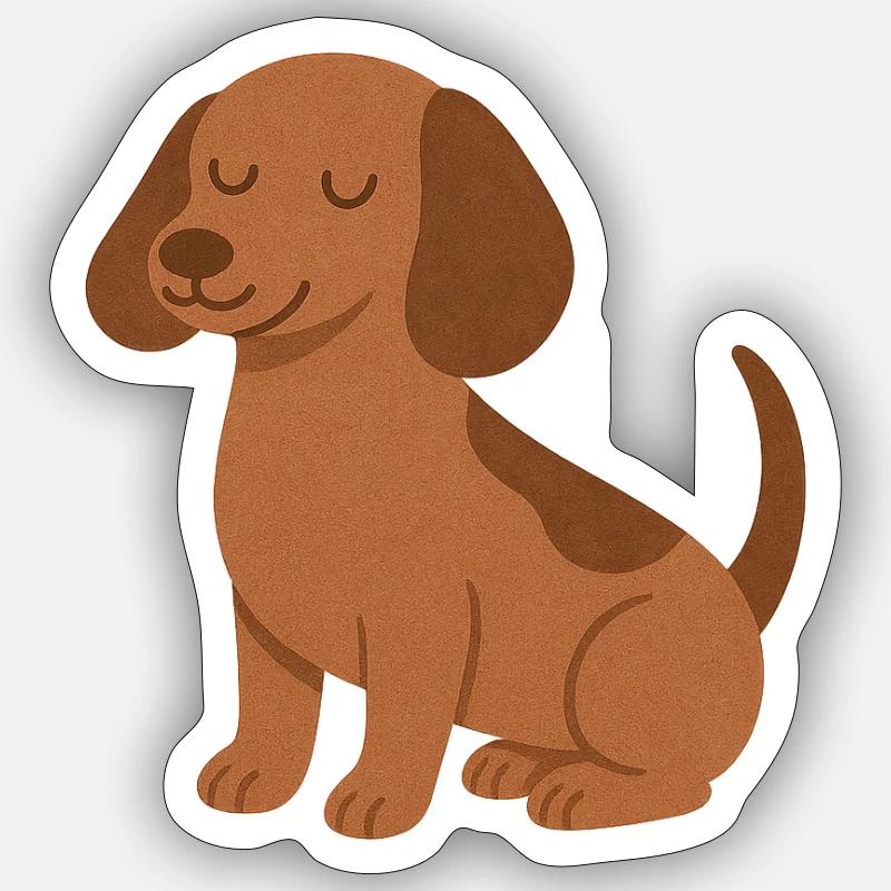 Dackel sitzend Sticker Größe S (10 x 10 cm)
