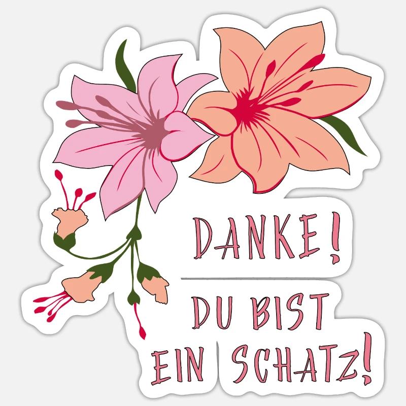 Danke, Du bist ein Schatz - Sticker Größe S (10 x 10 cm) - Mattweiß