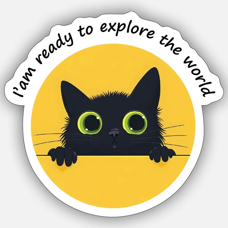 Cat Explore Sticker size S (10 x 10 cm)