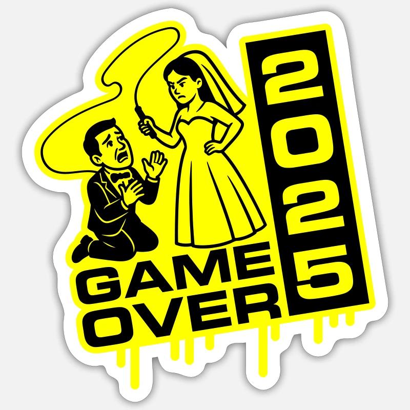 Wedding Game Over 2025 - Sticker size S (10 x 10 cm) - white matte