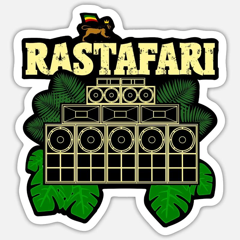 Système audio rastafari Sticker taille S (10 x 10 cm)