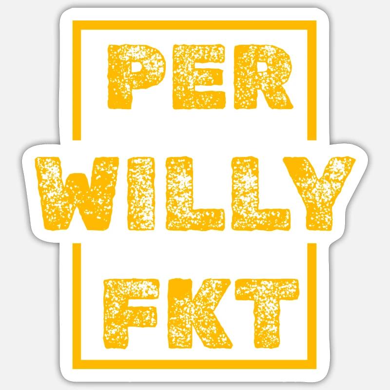 Perfekt Einzigartig Willy - Sticker Größe S (10 x 10 cm) - Mattweiß