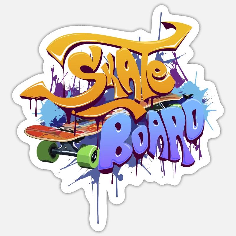 Conception de planche de skate graffiti Sticker taille S (10 x 10 cm)