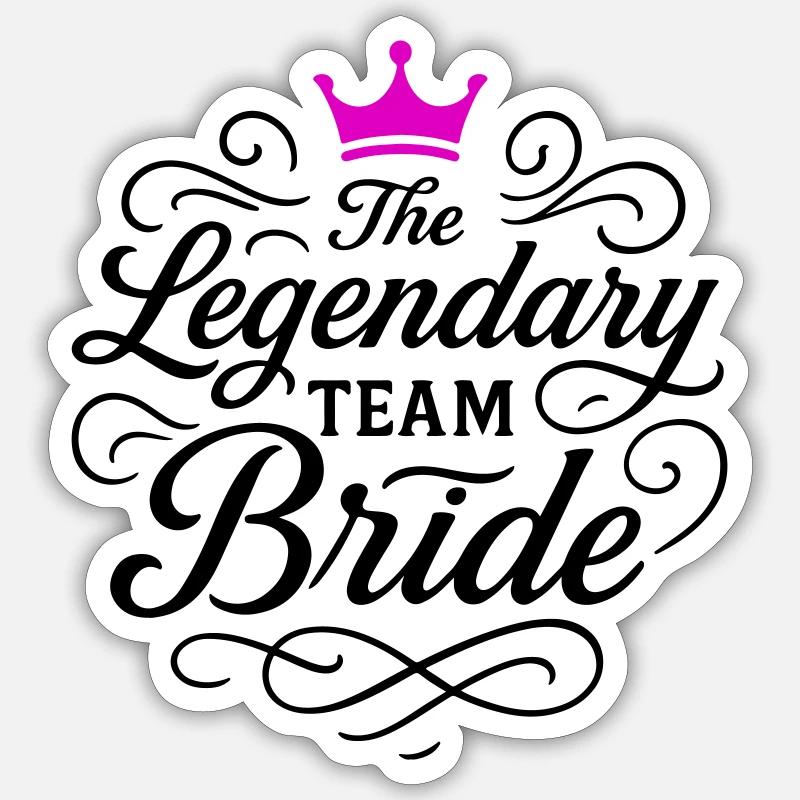 Team bride bachelorette - Sticker size S (10 x 10 cm) - white matte