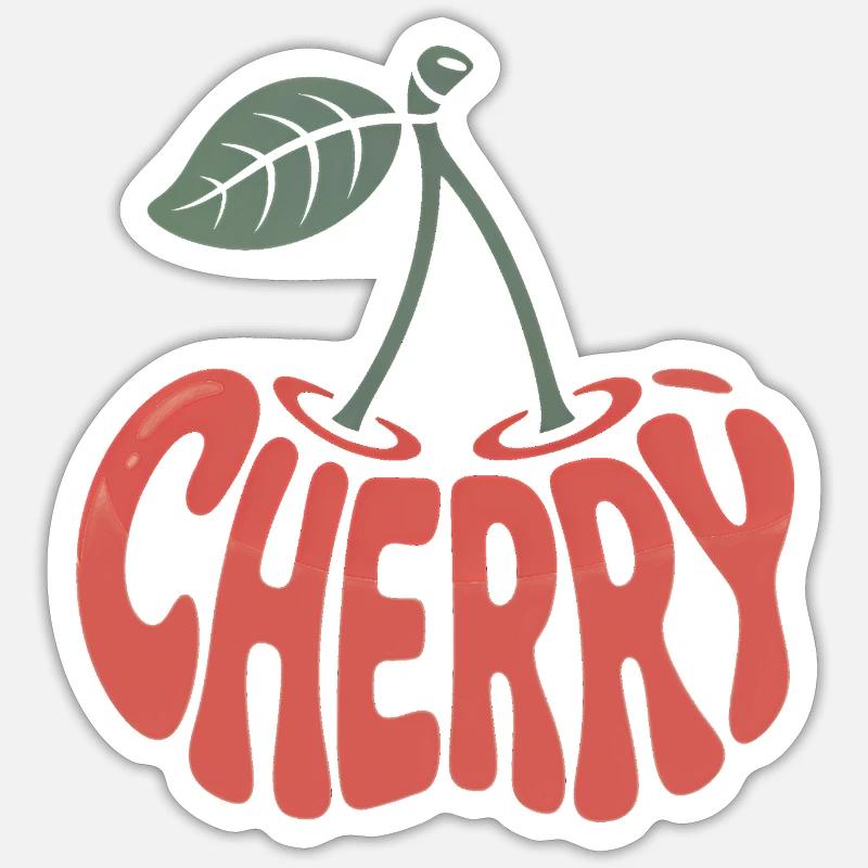 Cerise - Logo de fruit cool Sticker taille S (10 x 10 cm)