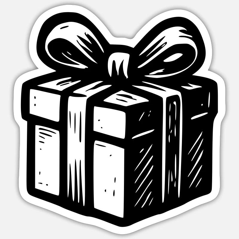 Cadeau de Noel - Sticker taille S (10 x 10 cm) - blanc mat