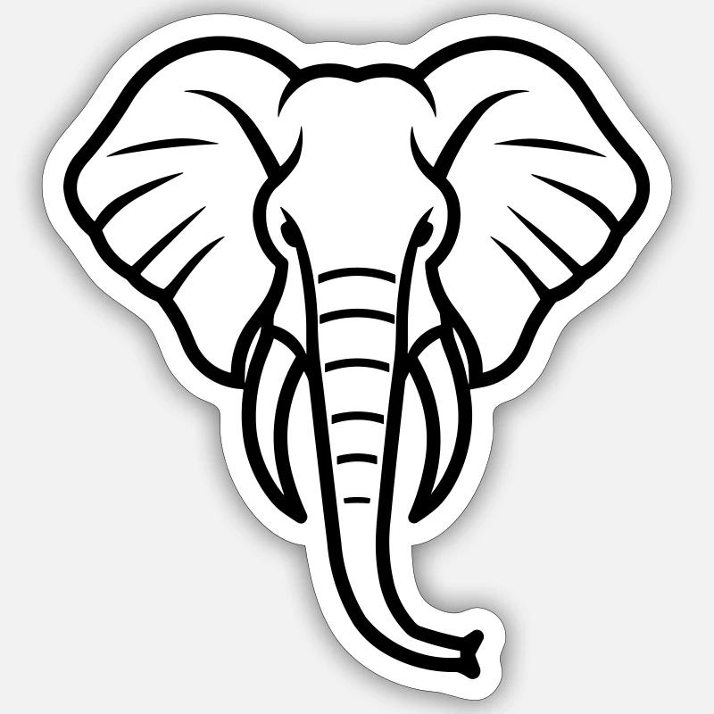 éléphant - Sticker taille S (10 x 10 cm) - blanc mat