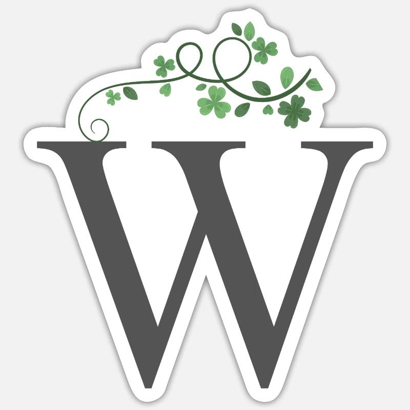 W avec trèfles Sticker taille S (10 x 10 cm)