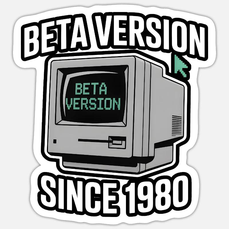 Conception de la version bêta de l’ordinateur rétro Sticker taille S (10 x 10 cm)
