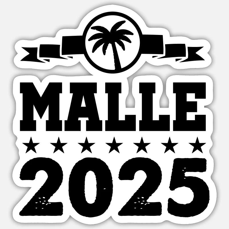 MALLE 2025 - Sticker size S (10 x 10 cm) - white matte
