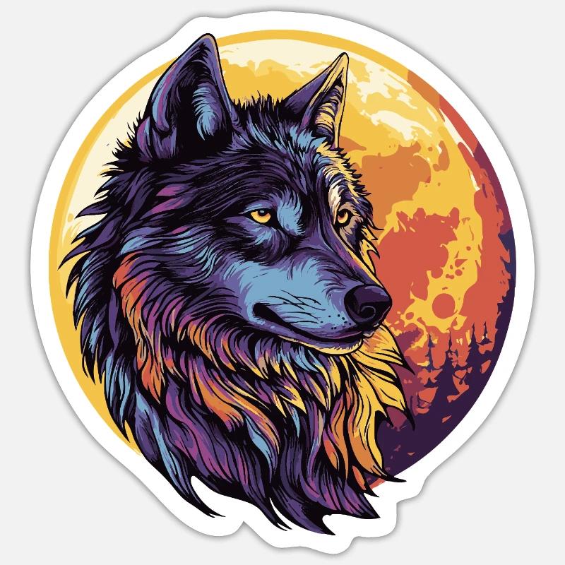 Wolf Moon Sticker size S (10 x 10 cm)