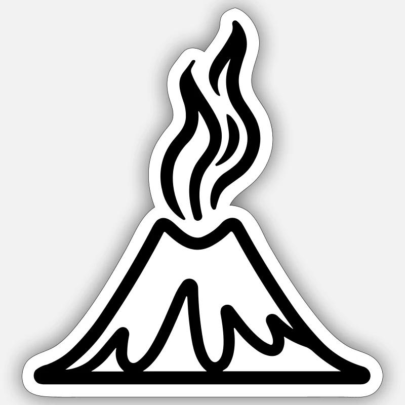 Volcan - Sticker taille S (10 x 10 cm) - blanc mat