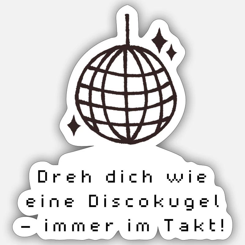 Disco_Kugel - Sticker size S (10 x 10 cm) - white matte