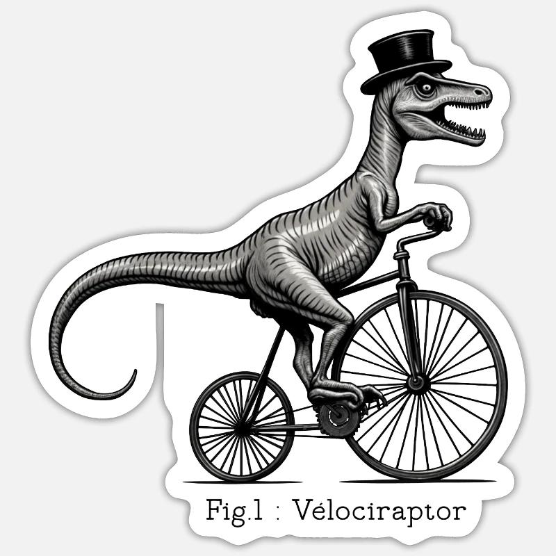 Velociraptor - Sticker taille S (10 x 10 cm) - blanc mat