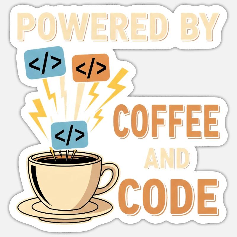 Programmierer Kaffee Motiv Design - Sticker Größe S (10 x 10 cm) - Mattweiß