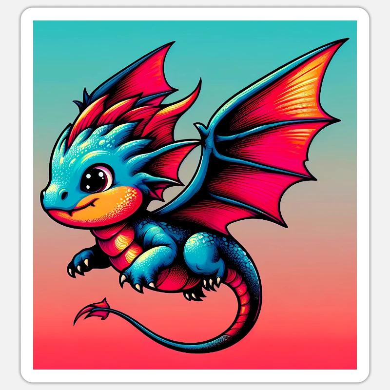 Drache - Sticker Größe S (10 x 10 cm) - Mattweiß