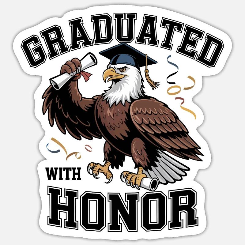 Graduation Eagle Sticker size S (10 x 10 cm)