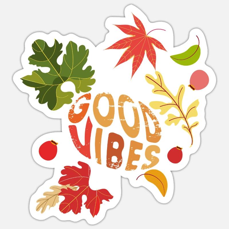 Herbst Vibes - Sticker Größe S (10 x 10 cm) - Mattweiß
